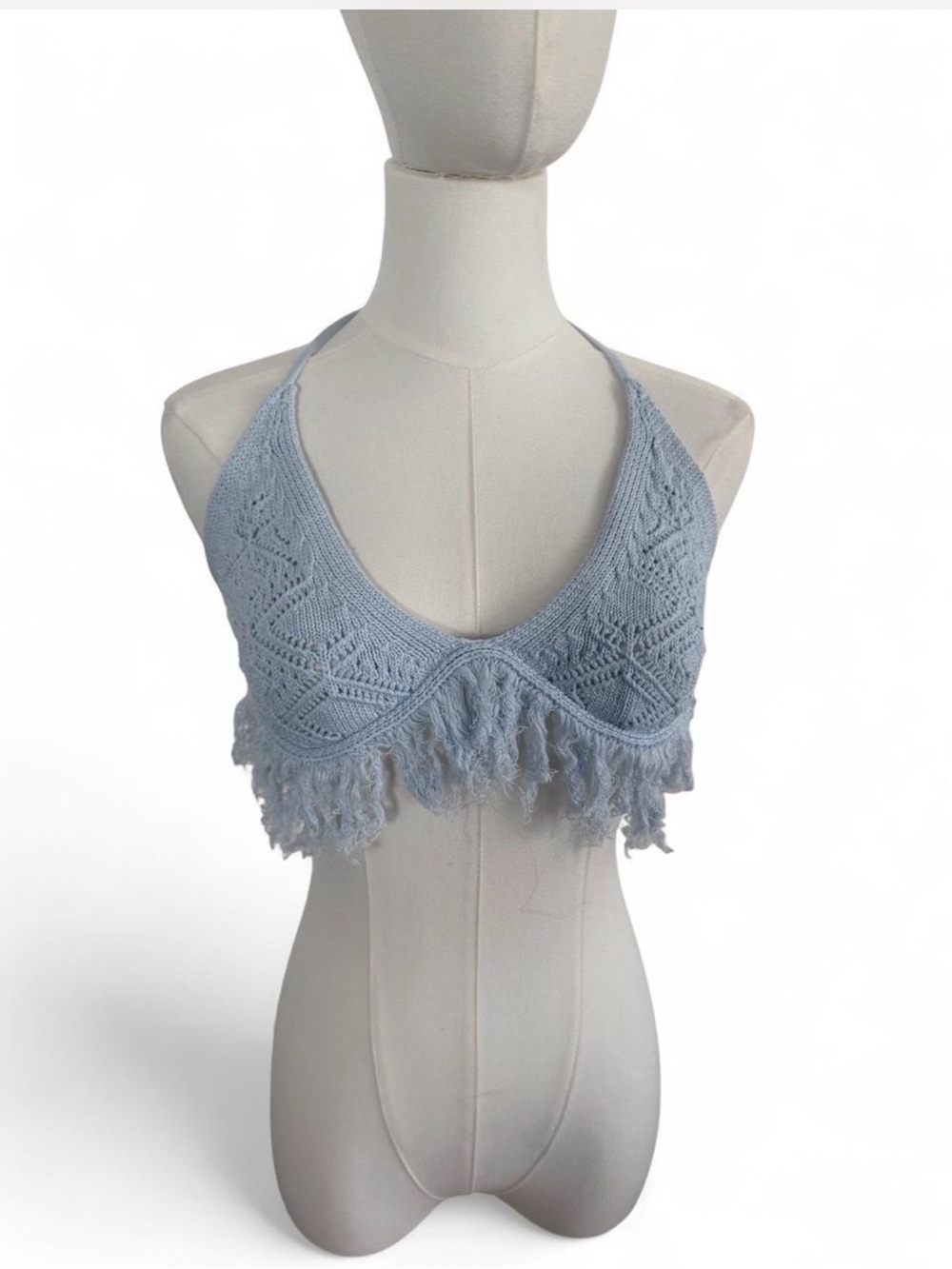 House of Harlow 1960 x Revolve
Blue Crochet Fringe Bralette